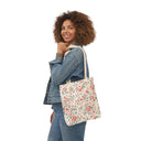 Floral Vintage Rose Canvas Tote