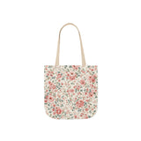 Floral Vintage Rose Canvas Tote