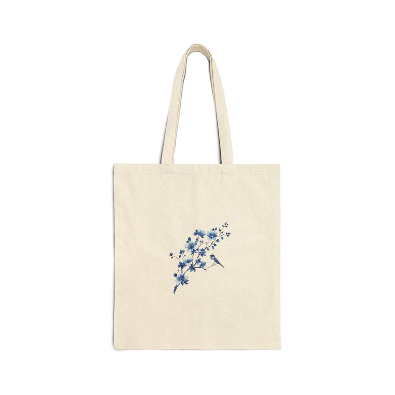 Chinoiserie Bird Cotton Canvas Tote