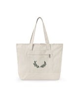 Botanical Zip Pocket Canvas Tote