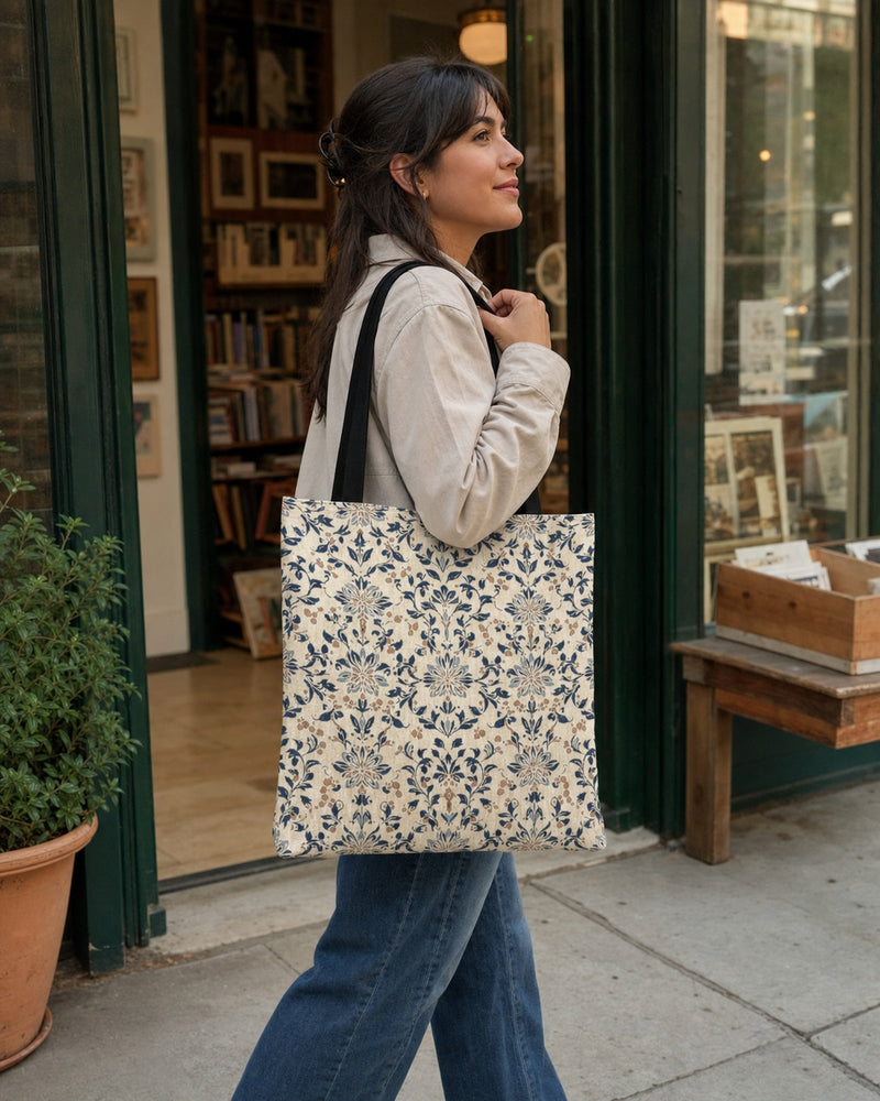 Damask Woven Tote