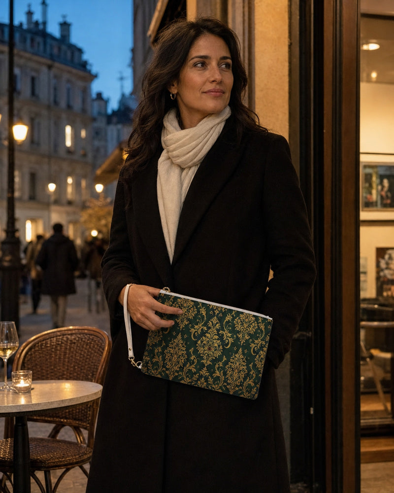 Jewel Damask Clutch
