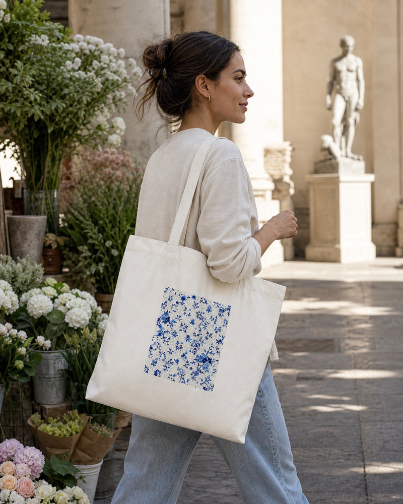 Plum Blossom Cotton Tote