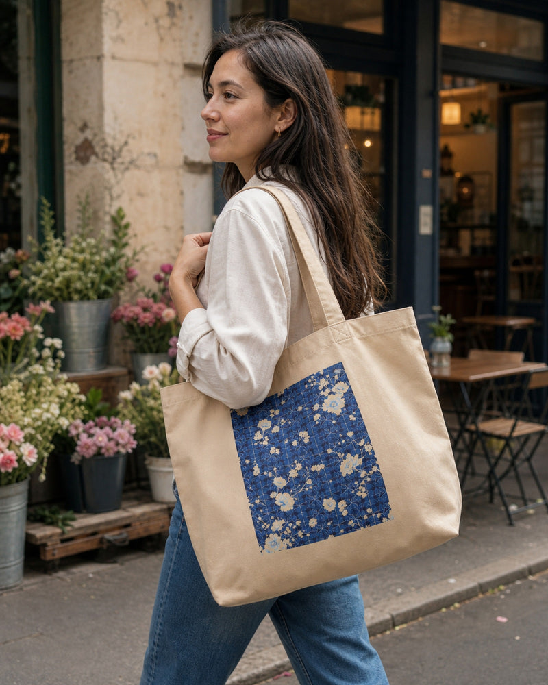 Plum Blossom Large Eco Tote