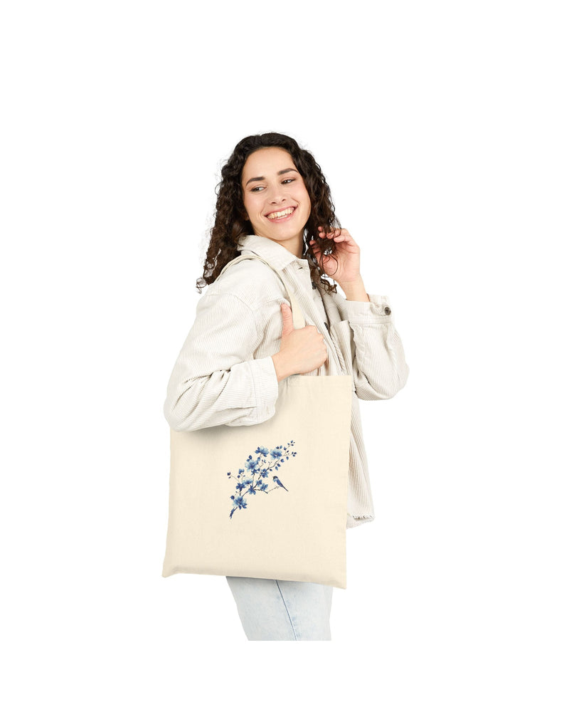 Chinoiserie Bird Cotton Canvas Tote