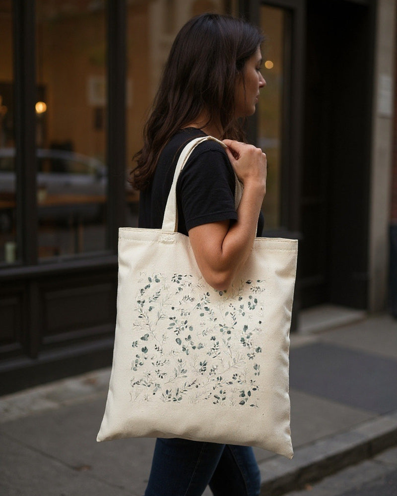 Botanical Cotton Canvas Tote